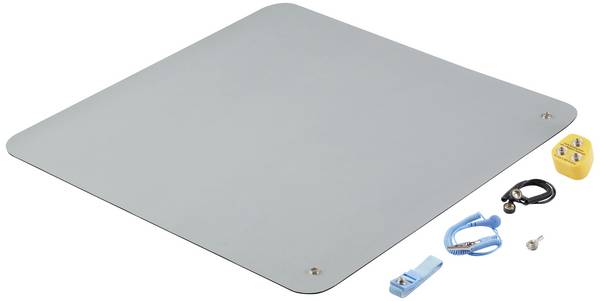 TRU COMPONENTS TC-12356316 ESD set rohoží šedá (d x š x v) 550 x 550 x 2 mm  1 sada