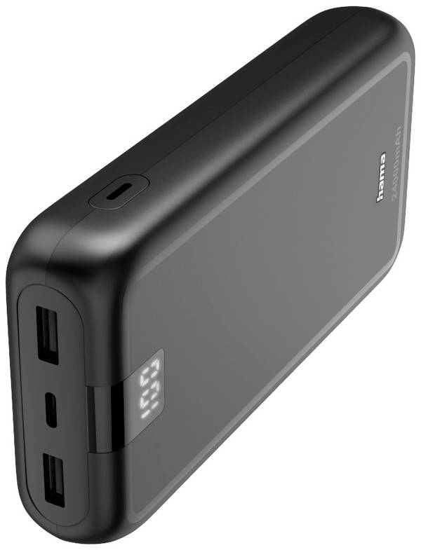 Hama  powerbanka Li-Pol, 24000 mAh, Rychlé nabíjení, antracitová
