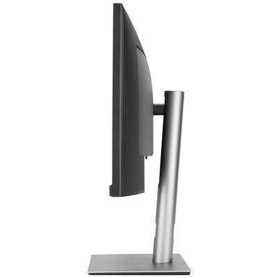 Boční pohled na počítačový monitor s tenkým rámečkem a stabilní podstavou, který zdůrazňuje štíhlý design monitoru.