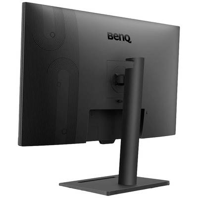 Černý monitor BenQ pohledem zezadu, s čistým designem a pravoúhlou podstavou.