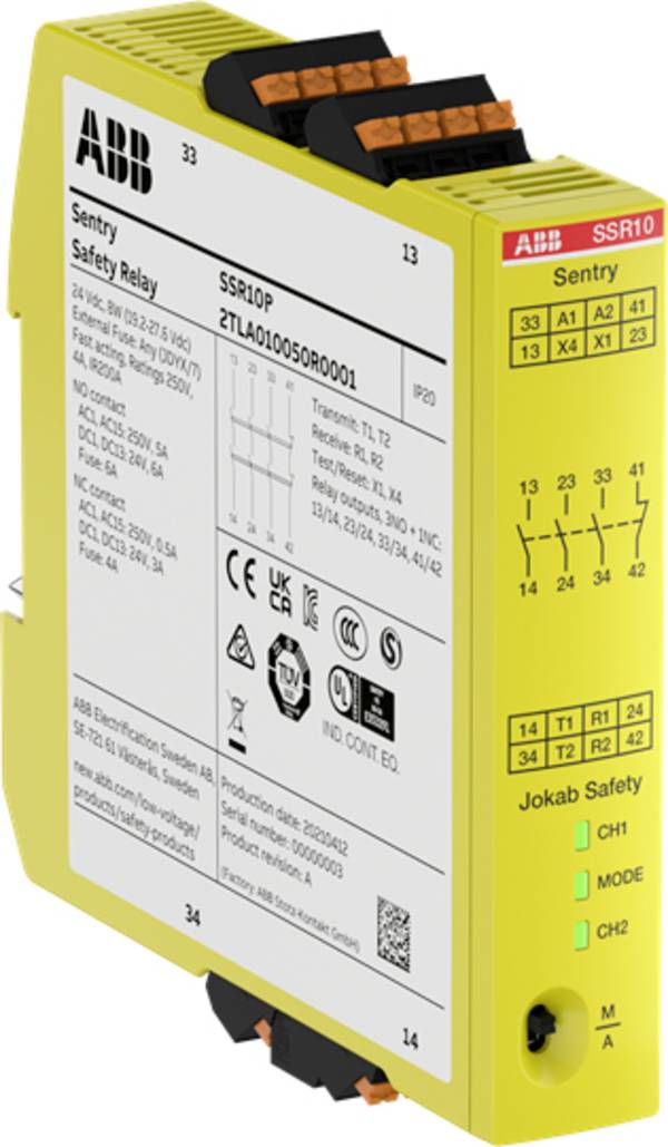 ABB Sentry SSR10P ochranné relé, (š x v x h) 22.5 x 120 x 120 mm, 2TLA010050R0001, 1 ks