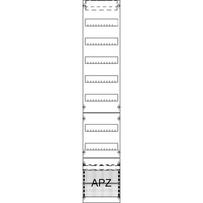 Diagram parkoviště s osmi vyznačenými parkovacími řadami a prostorem označeným jako 'APZ'.