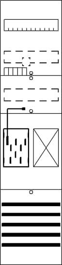 Schematické znázornění zapojovacího diagramu s různými symboly a čarami zobrazujícími elektrické spoje a komponenty.