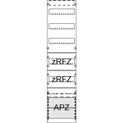 Schéma tří hřebenových převodů: Nahoře zRFZ, uprostřed zRFZ, dole APZ. Vyznačené úseky hřebenů v horních diagramech.