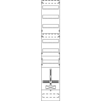 DNA sekvenační gel: Vertikální diagram zobrazuje různé pruhované vzory, symetricky rozložené, migrující gelem.