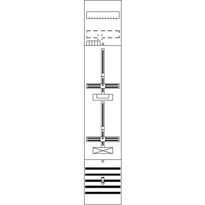 Diagram elektronického obvodu zobrazuje symetrické uspořádání součástek s vertikálními a horizontálními vodiči.