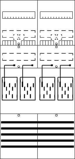 Diagram elektrického obvodu s komponenty, spoji a symboly. Znázorňuje různá rozvržení a zapojení v sérii.