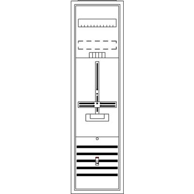 Diagram elektrického schématu s různými symboly, včetně spínačů, vedení a pojistek.