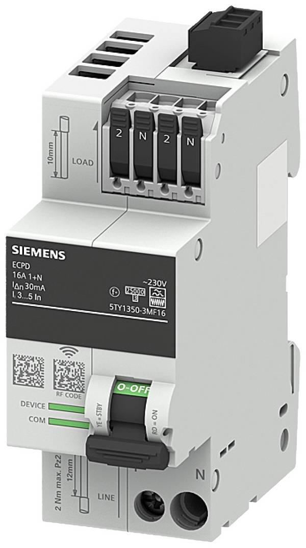 Siemens 5TY13503MF16 5TY1350-3MF16 Elektronický ochranný spínač 1fázový F   2pólový  0.03 A 230 V