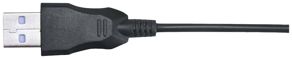 Černý USB kabel s pravoúhlou zástrčkou.