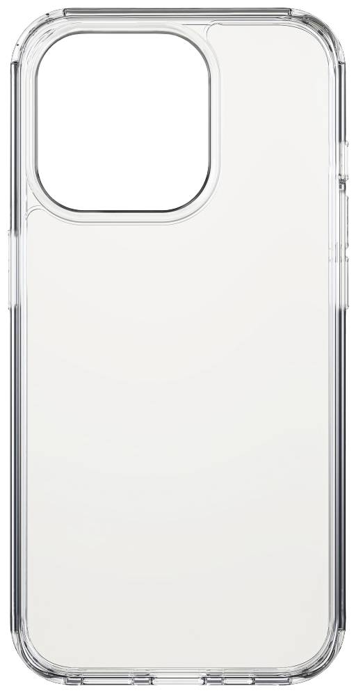 Průhledný kryt na smartphone s zesílenými rohy a ochranou fotoaparátu. Jednoduché designové provedení, čirý povrch.