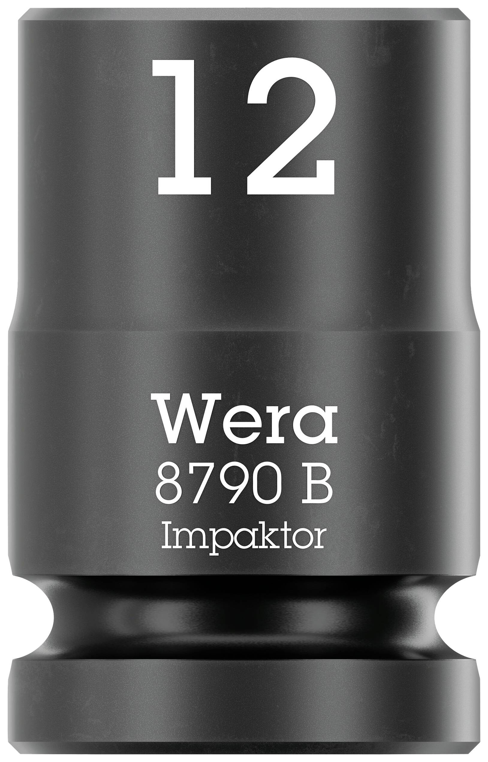 'Impaktor hlavice' velikosti '12', s nápisem 'Wera 8790 B', černý, válcovitý nástroj.