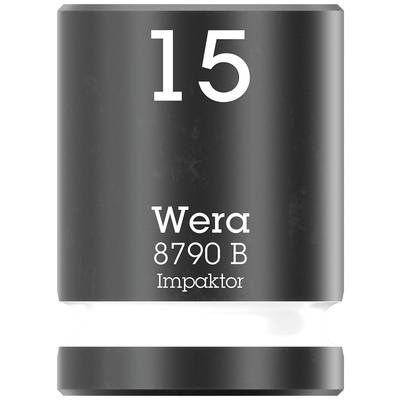 Černá nástrčná hlavice Wera velikosti '15', modelové číslo '8790 B', pro rázové šroubovací aplikace.