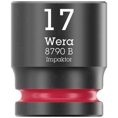Černý nástrčný klíč s červeným kroužkem. Nápis: '17 Wera 8790 B Impaktor'.
