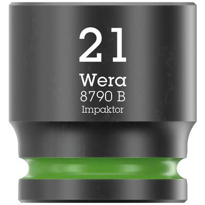 Nástrčný klíč Wera s číslem '21', model '8790 B Impaktor', černý povrch, zelený kroužek na spodním okraji.