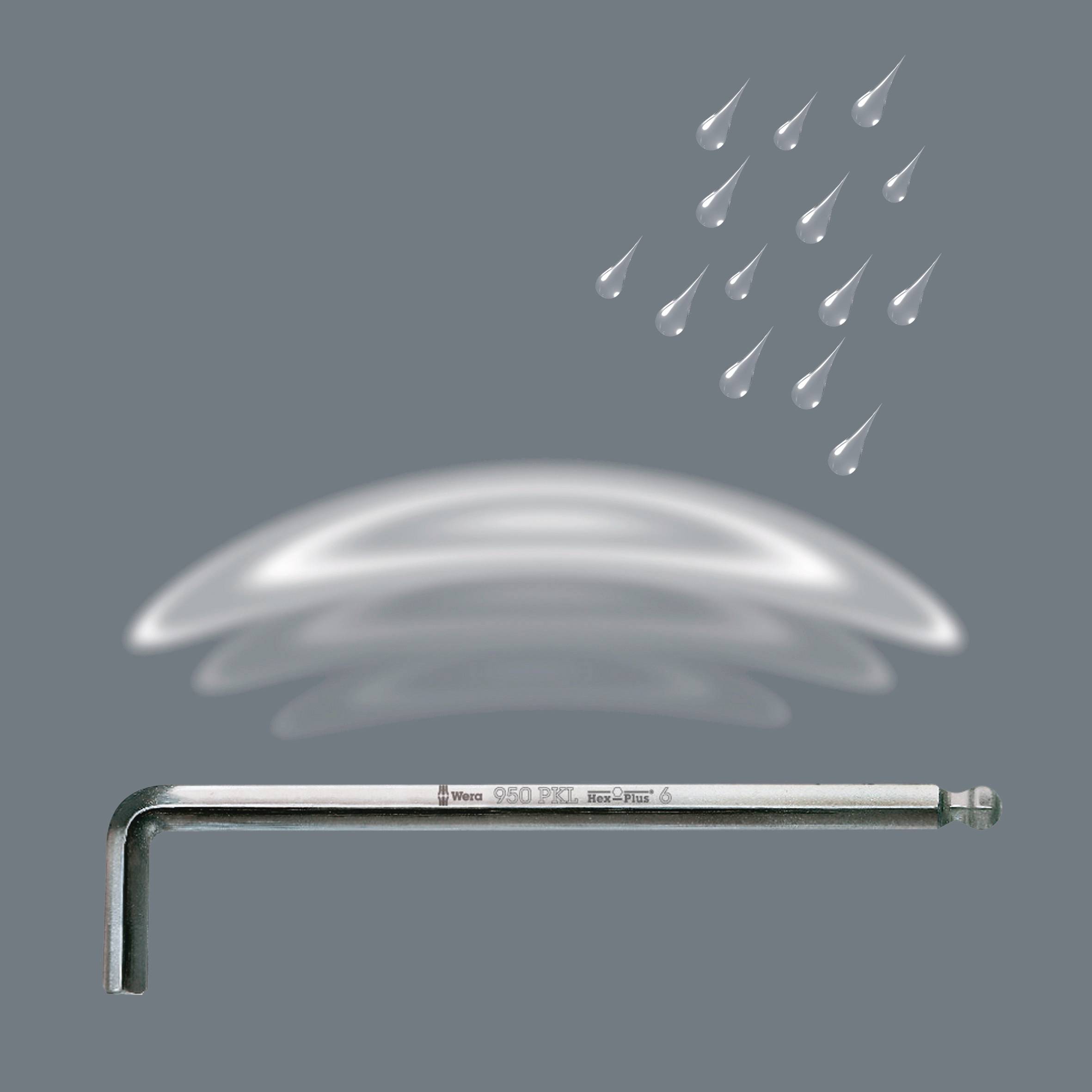 Čarodějný klíč pod vodní hladinou se symbolem vodních kapek nad ním