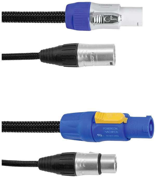 Eurolite Power-Hybrid DMX propojovací kabel [1x XLR zástrčka 3pólová - 1x XLR zástrčka 3pólová] 3 m