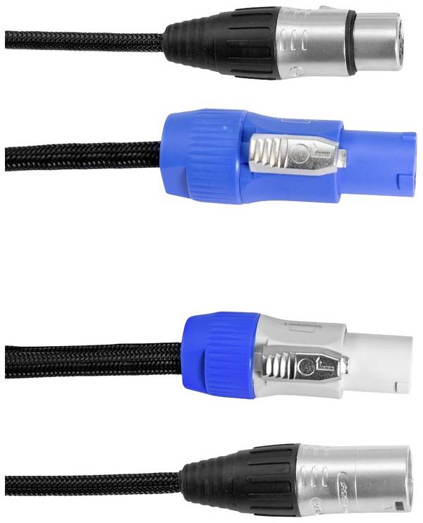 Eurolite Power-Hybrid DMX propojovací kabel [1x XLR zástrčka 3pólová - 1x XLR zástrčka 3pólová] 5 m