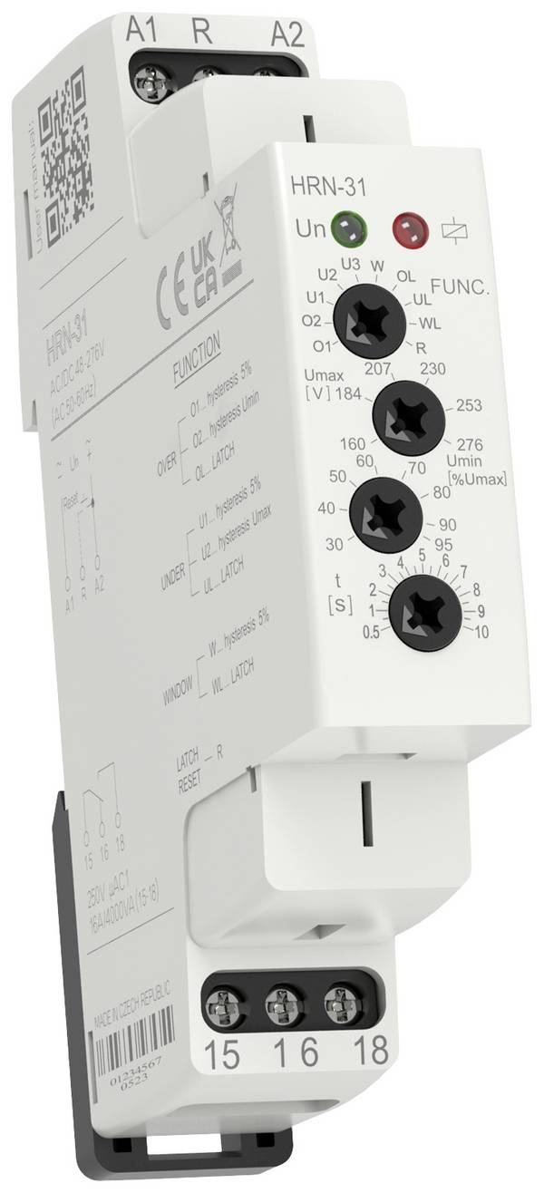 monitorovací relé 48, 48 - 276, 276 V/AC, V/DC 1 přepínací kontakt RO/SE LM-Heizungen HRN-31  1 ks