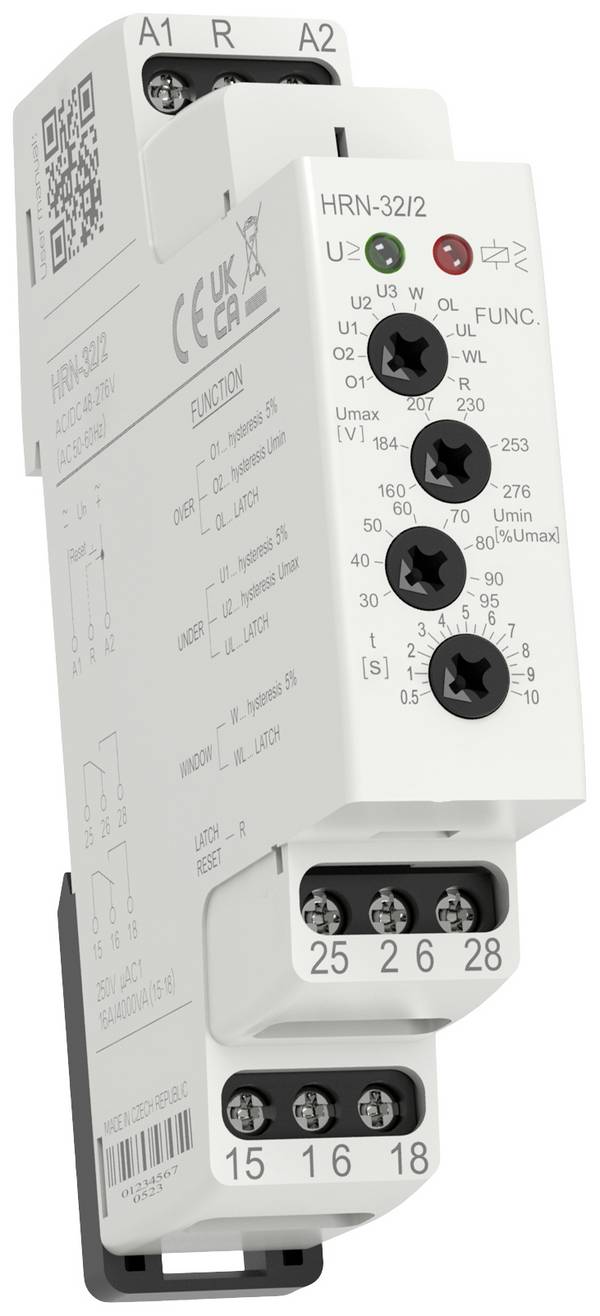 monitorovací relé 48, 48 - 276, 276 V/AC, V/DC 1 přepínací kontakt RO/SE LM-Heizungen HRN-32/2  1 ks