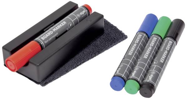 Sigel sada příslušenství pro bílou popisovací tabuli  (š x v) 130 mm x 60 mm černá BA151
