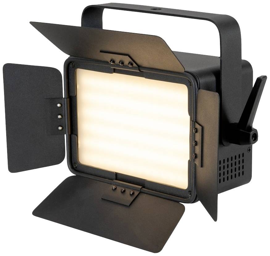 LED panel se čtyřmi nastavitelnými klapkami pro přesné řízení osvětlení při fotografování nebo filmování.