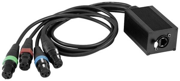 Eurolite DNK-2 DMX kabel [1x RJ45 zásuvka - 4x XLR zásuvka 3pólová]