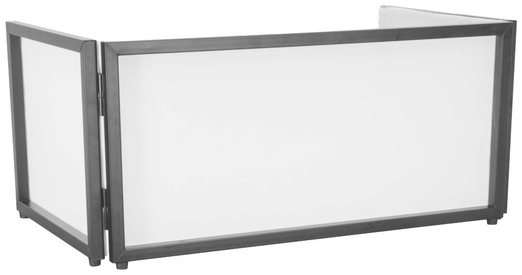 Moderní bílý prostorový dělič s kovovým rámem a minimalistickým designem. Ideální pro flexibilní prostorové rozdělení a soukromí.