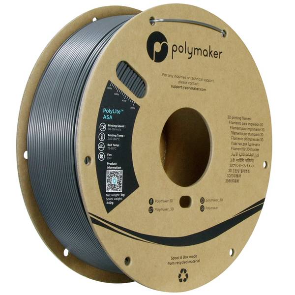 Polymaker PF01037 Dark Grey vlákno pro 3D tiskárny ASA  odolné proti UV záření, odolné proti povětrnostním vlivům, Žáruvzdorné, Nárazuvzdorný 1.75 mm 1000 g tmavě šedá  PolyLite™ 1 ks