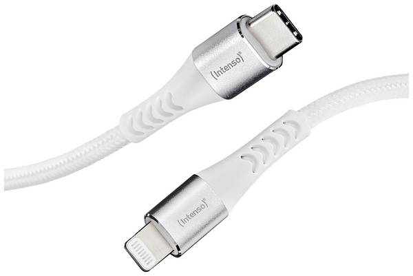 Intenso USB kabel  USB 2.0 USB-C ® zástrčka, Apple Lightning konektor 1.50 m bílá látkový potah 7902002