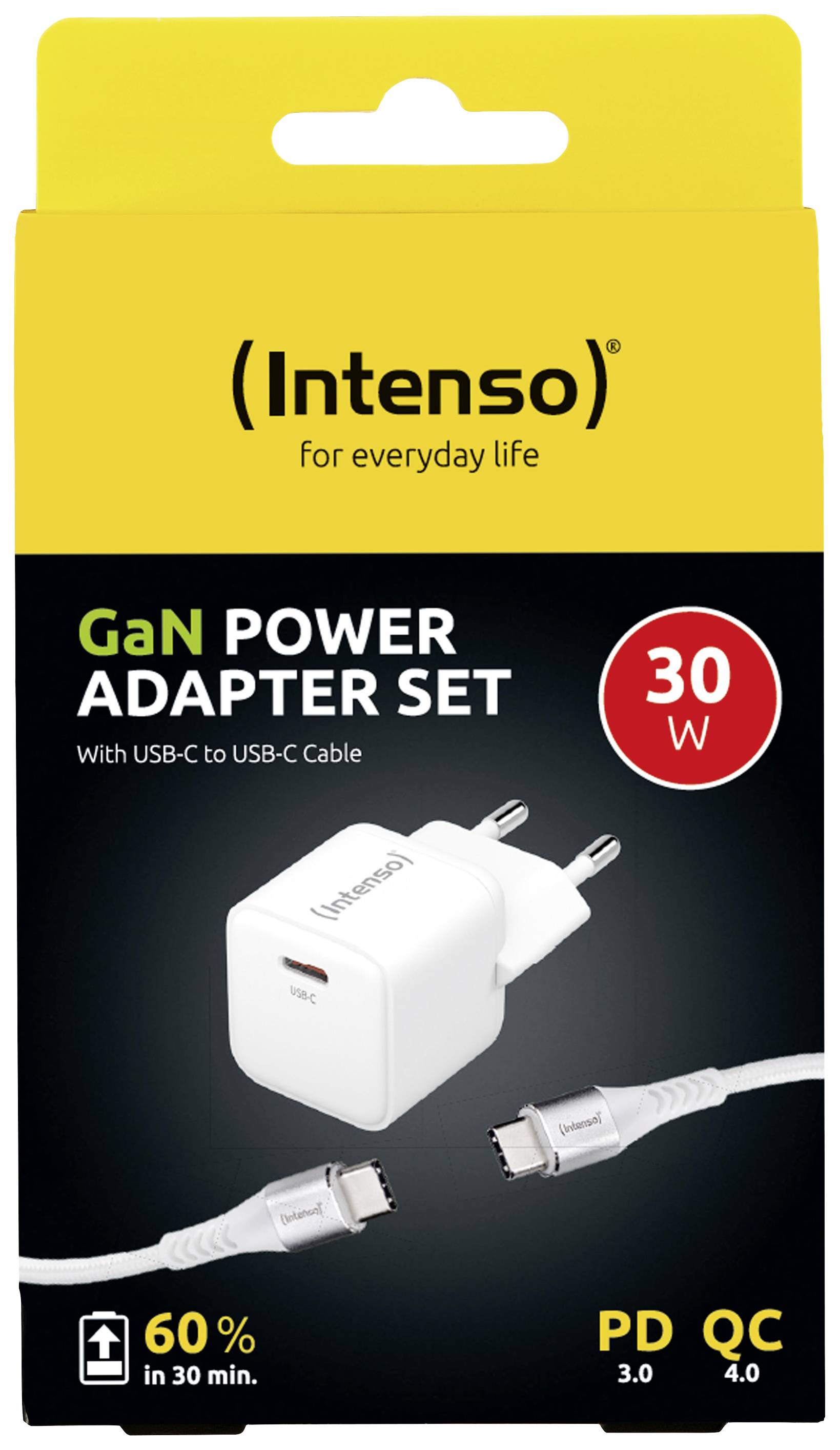 Intenso W30C + C315C USB nabíječka, GaN, USB Power Delivery (USB-PD) , USB-C®, bílá-1