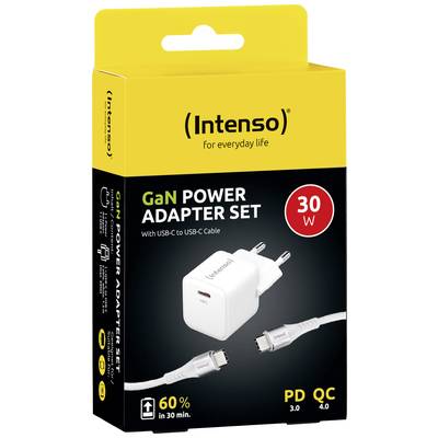 Intenso W30C + C315C USB nabíječka, GaN, USB Power Delivery (USB-PD) , USB-C®, bílá-2