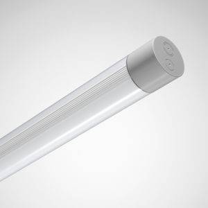 Moderní LED zářivka s šedým koncem na bílém pozadí.