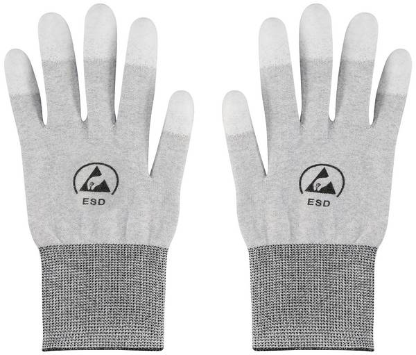 TRU COMPONENTS TC-12539860 ESD rukavice světle šedá vel. Oblečení: XL Polyamidové vlákno, PU povlak  1 pár