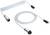 Modrý spirálovitý kabel se stříbrnou zástrčkou a konektory USB-C, vhodný pro technické připojení.