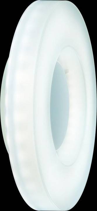 Moderní kulatá LED svítidlo s centrálním světelným kruhem, vhodné pro elegantní osvětlení prostoru.