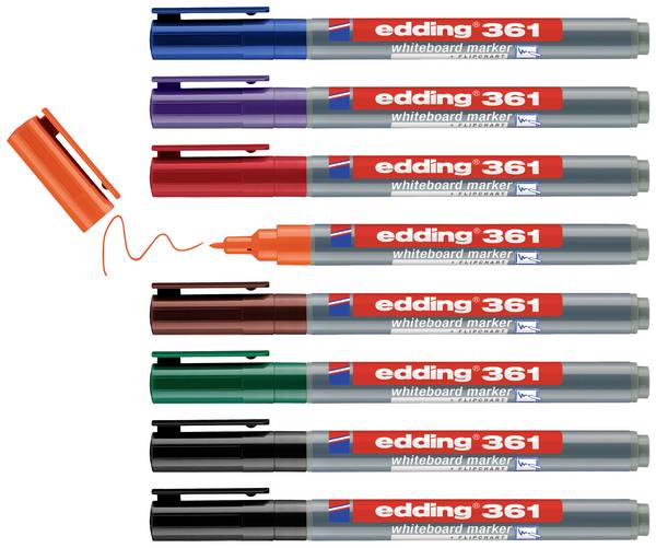 Edding  4-361-8-S2999 sada popisovačů na bílé tabule  černá, červená, modrá, zelená, oranžová, hnědá, fialová  8 ks