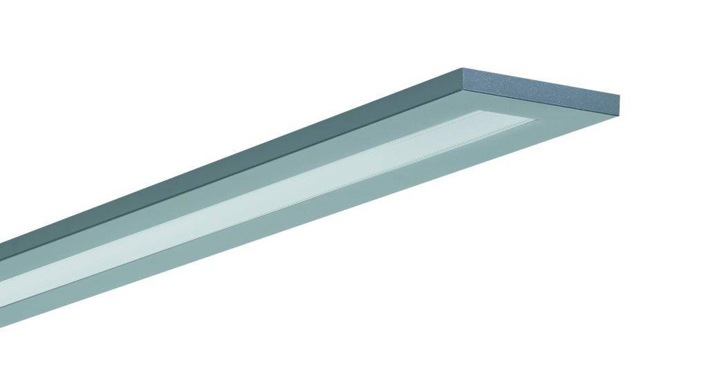 Obdélníkové šedé LED osvětlení s minimalistickým designem, vhodné do moderních interiérů.
