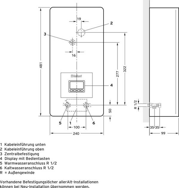 Vaillant VED E 21/8 VED E 21/8 průtokový ohřívač A (A+ - F)  21 kW