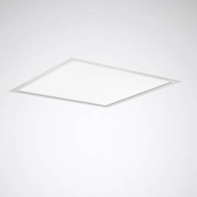 Čtvercové stropní LED svítidlo s minimalistickým designem rovnoměrně osvětluje prostor bílým světlem na neutrálním pozadí.