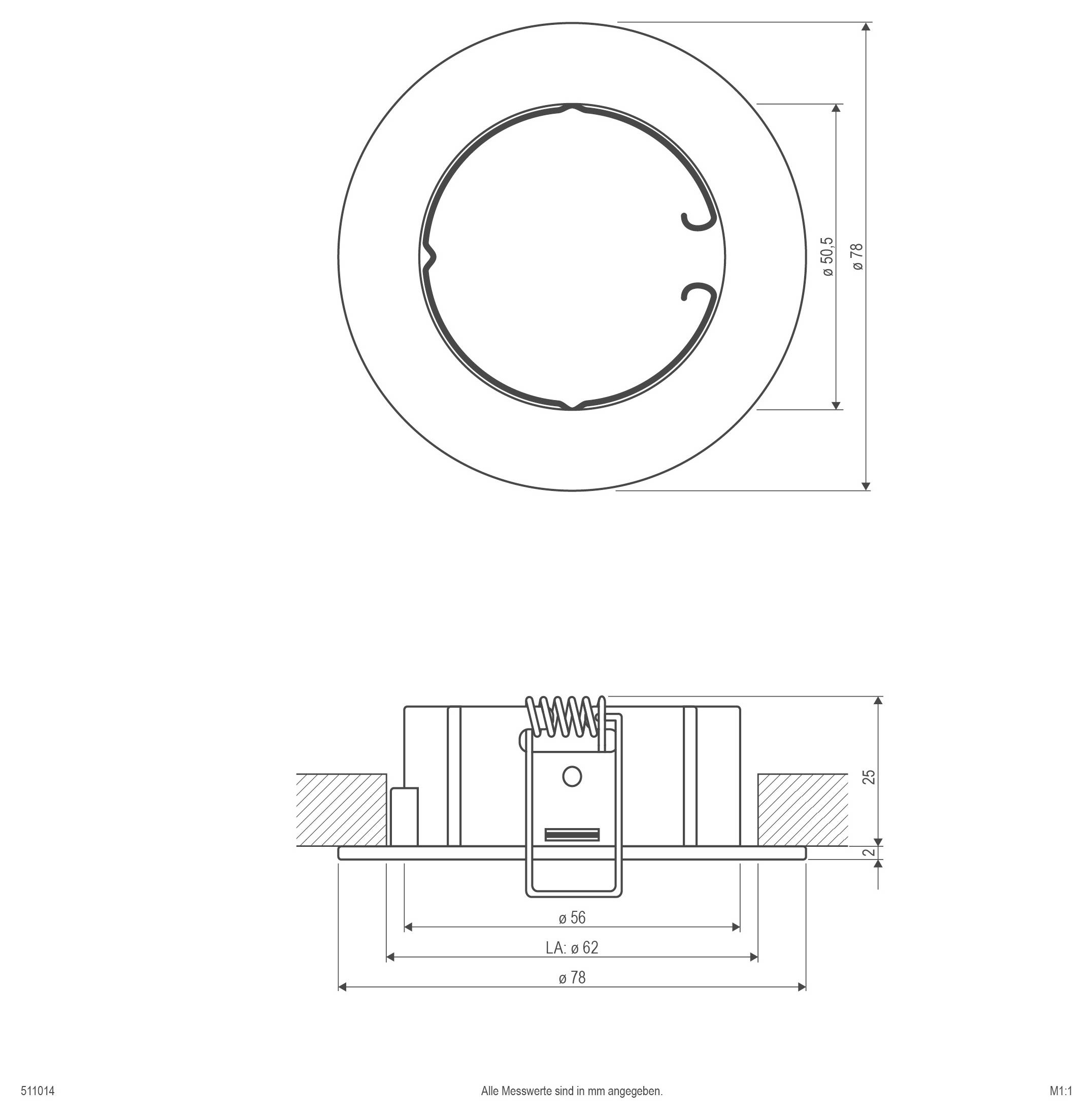 EVN 511014 511014 vestavné bodové svítidlo, halogenová žárovka, žádná, 50 W, chrom-2