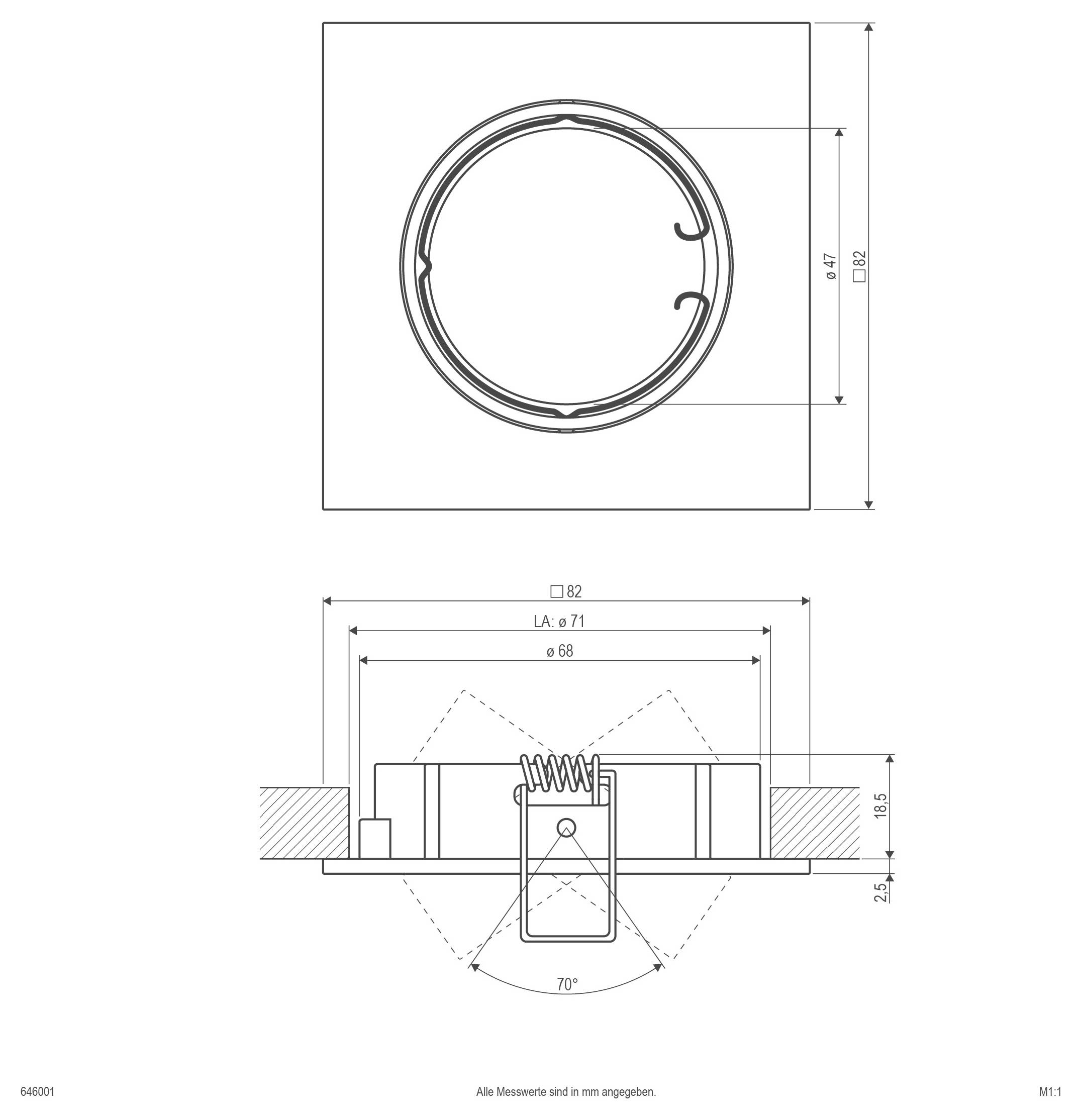 EVN 646001 646001 vestavné bodové svítidlo, halogenová žárovka, žádná, 50 W, bílá-2
