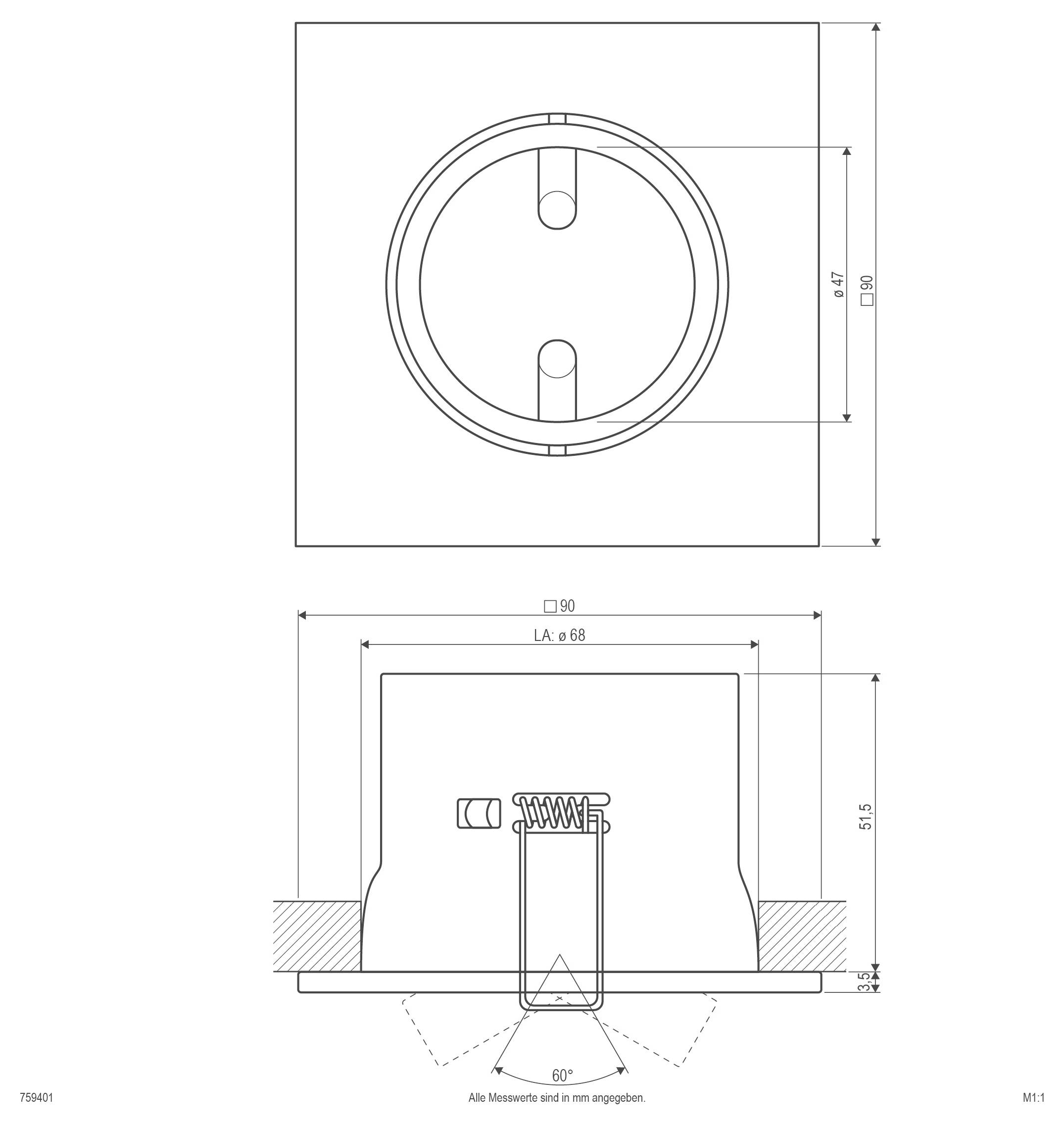 EVN 759401 759401 vestavné bodové svítidlo, halogenová žárovka, žádná, 50 W, bílá-2