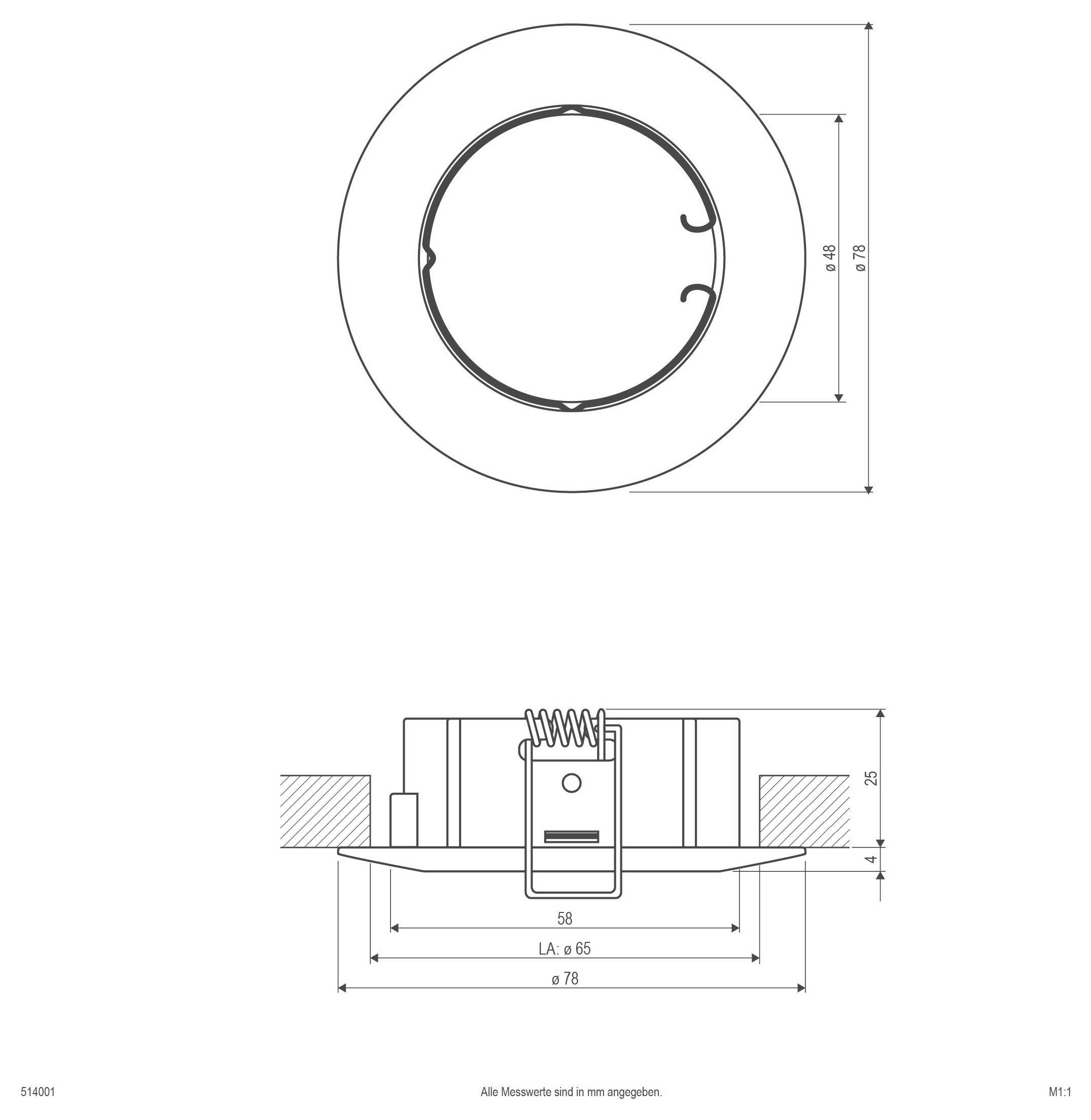 EVN 514001 514001 vestavné bodové svítidlo, halogenová žárovka, žádná, 50 W, bílá-2