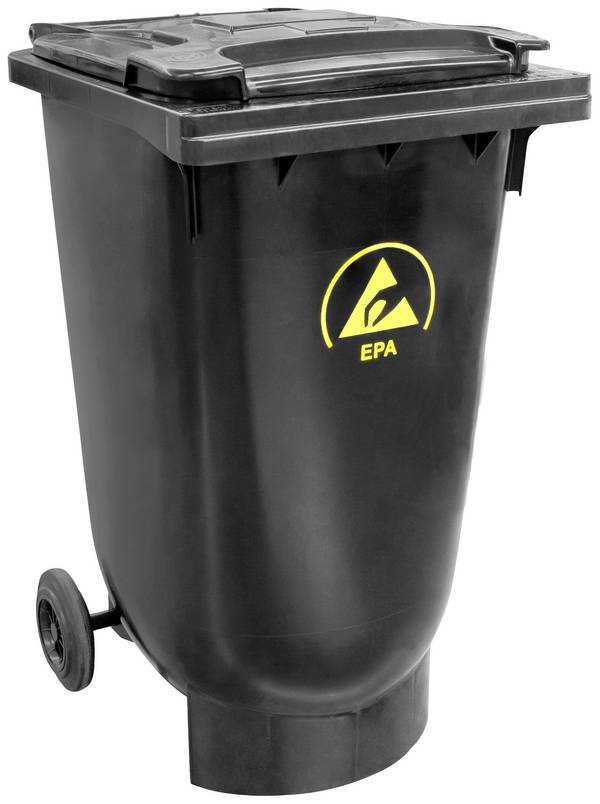 BJZ  A-65189 ESD popelnice 120 l PE (d x š x v) 554 x 480 x 959.50 mm černá  1 ks