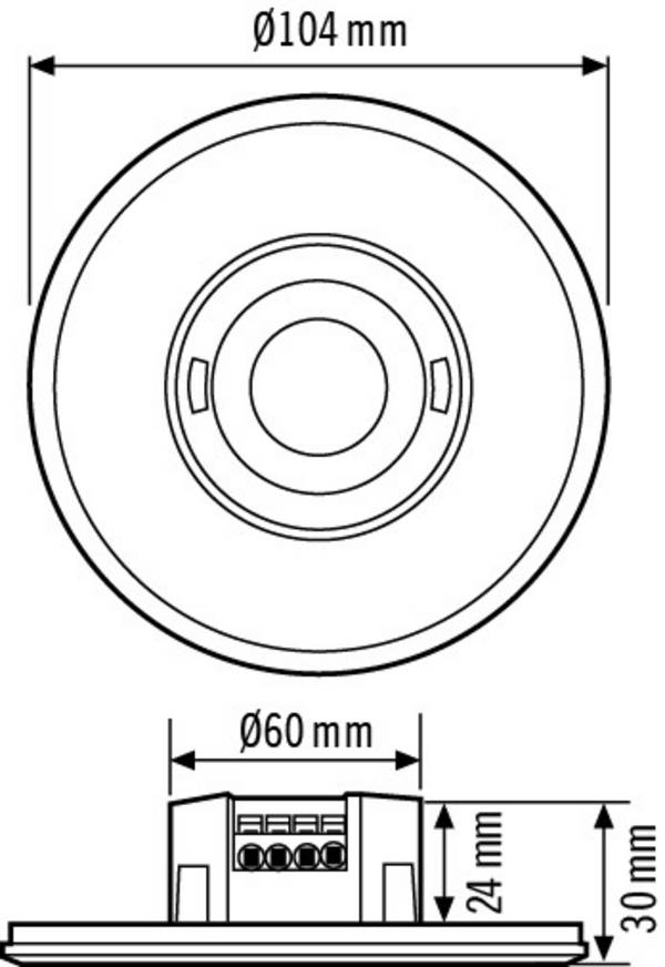 ESYLUX EP10428746 pod omítku stropní detektor přítomnosti osob   černá IP20
