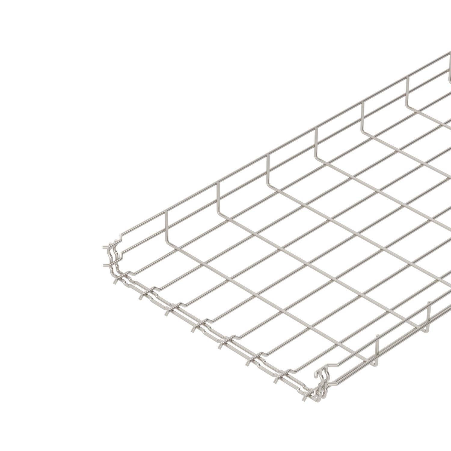Bílý drátěný koš obdélníkového tvaru s mřížkovým designem, vhodný pro ukládání nebo organizaci předmětů.