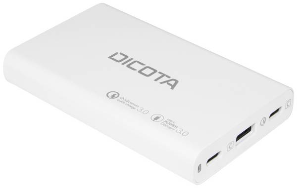 Dicota Desktop USB nabíječka, GaN, USB-C®, USB-C®, USB A, 65 W, QC 4+, bílá