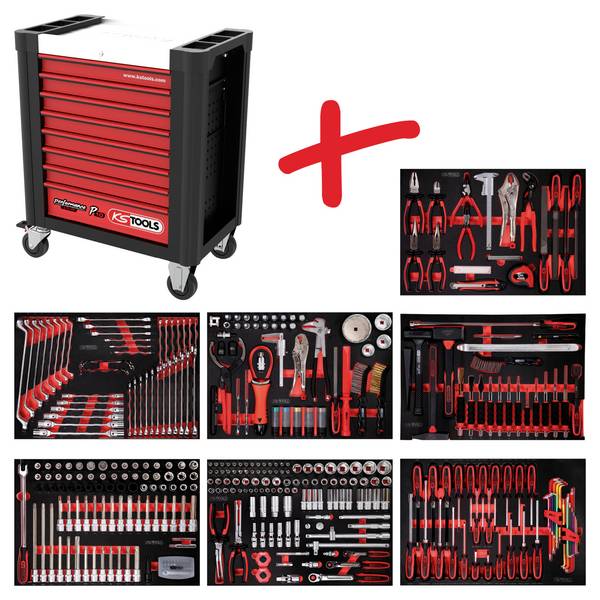 KS Tools 810.7397 dílenský vozík  Barva: černá, červená