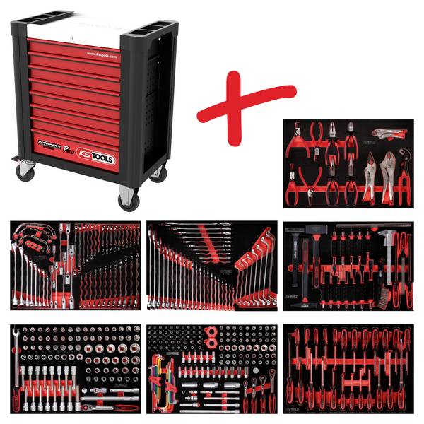 KS Tools 810.7399 dílenský vozík  Barva: černá, červená